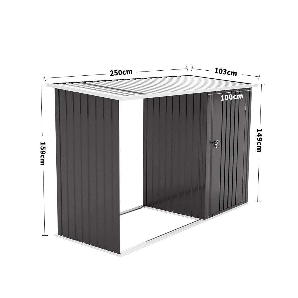 Garden Storage Shed Metal Storage Box with Log Rack Garden Storages & Greenhouses Living and Home