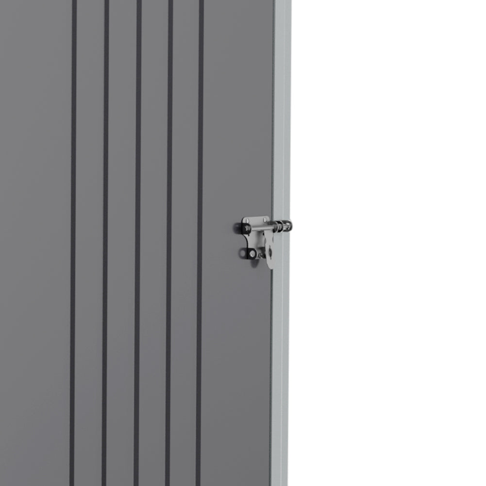 5x3ft Grey Outdoor Metal Storage Shed with Lockable Door