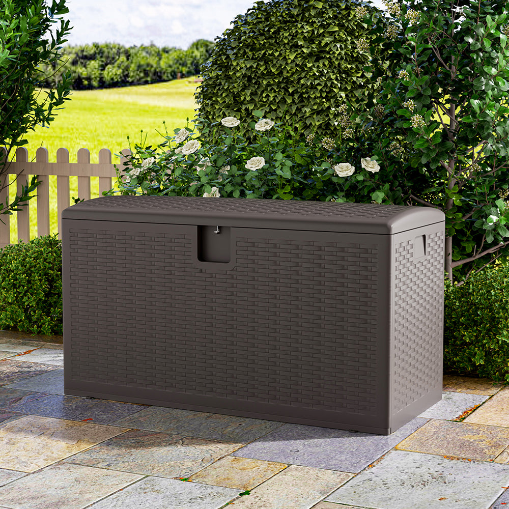 Lockable Waterproof Rattan Outdoor Storage Box