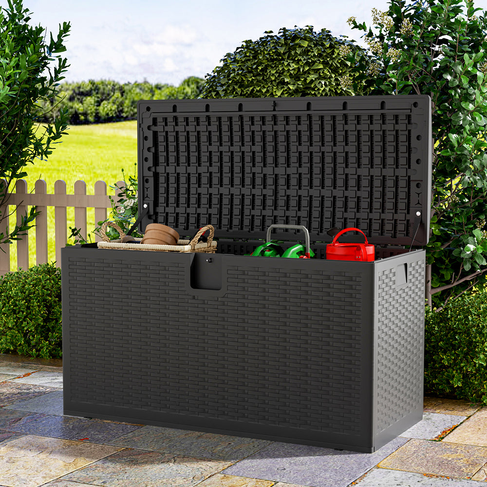 Lockable Waterproof Rattan Outdoor Storage Box