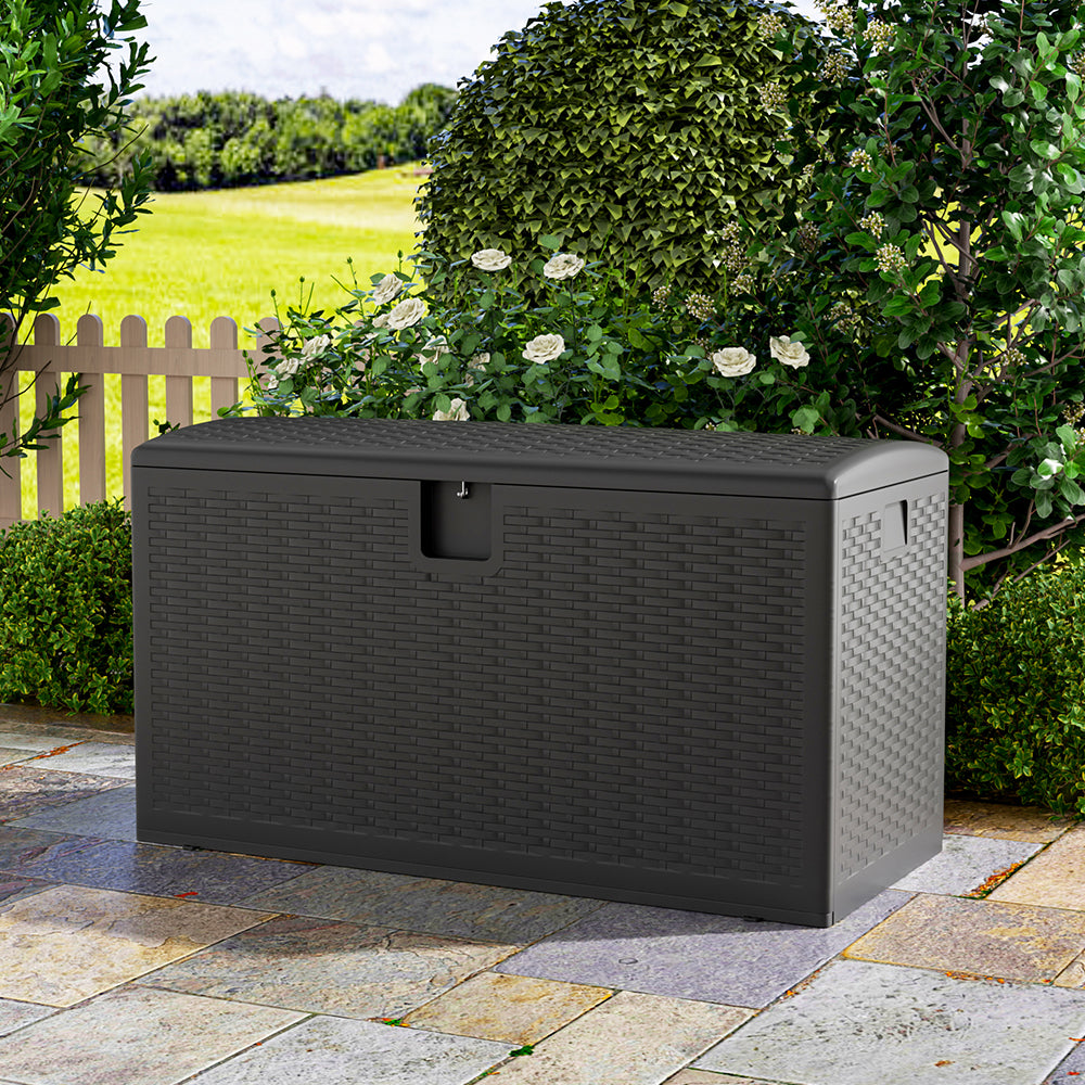 Lockable Waterproof Rattan Outdoor Storage Box