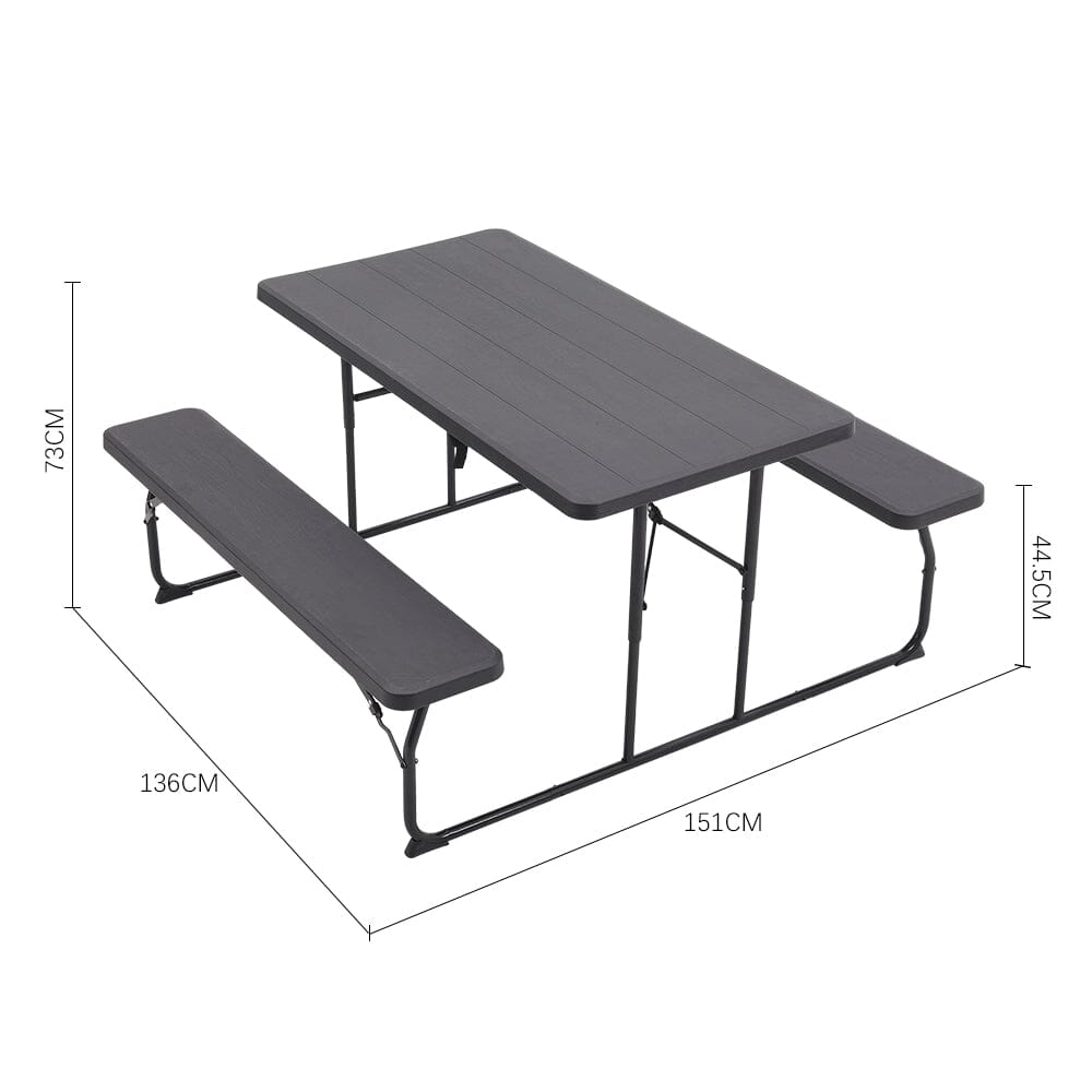 151cm W Foldable Picnic Table and Bench Set Garden Dining Tables Living and Home