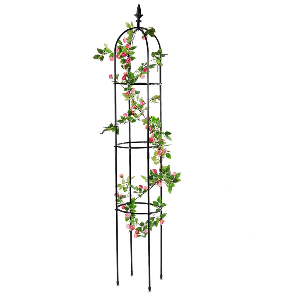 63 inch 2Pcs Black Garden Obelisk Trellis for Climbing Plants