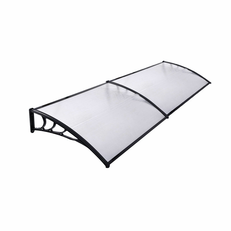 270cm Black Aluminum Window Door Awning with Canopy and Support Brackets – Studio Image
