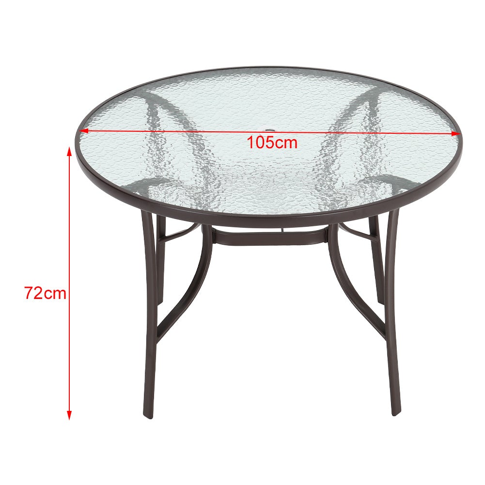 Garden Ripple Round Table With Umbrella Hole Or 4/6 Stacking Chairs GARDEN DINING SETS Living and Home