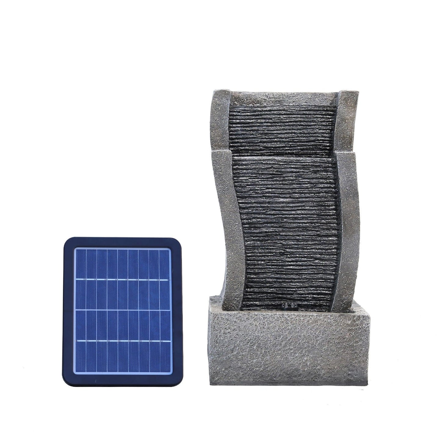 50CM H Slate Effect Modern Waterfall Ornament Garden Water Feature Cascading Tiered Water Fountains Living and Home