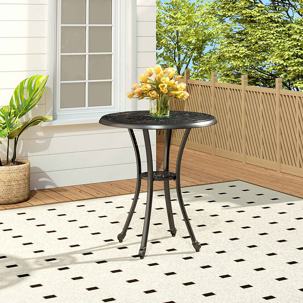 68cm Hollow Poinciana Round Patio Table with Umbrella Hole