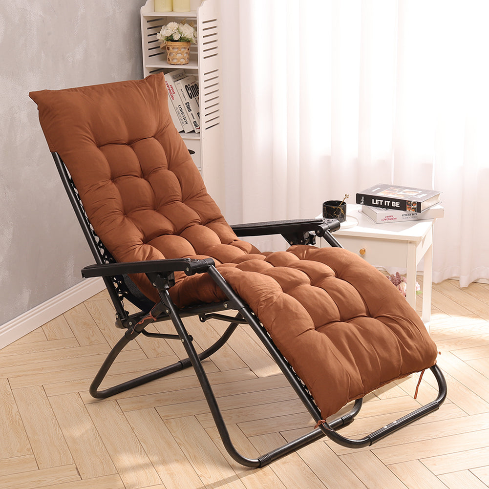 Outdoor Seat Cushion Thick Tufted Pad in Coffee for Garden Patio Chairs - Cozy and durable cushion for outdoor seating