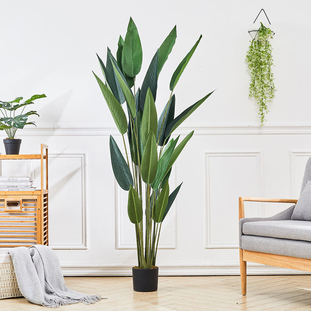 160/180CM Height Artificial Bird of Paradise Plant Fake Tropical Tree with Pot