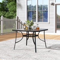 3.4’ x 3.4’ Patio Rectangle Garden Coffee Dining Table with the Umbrella Hole