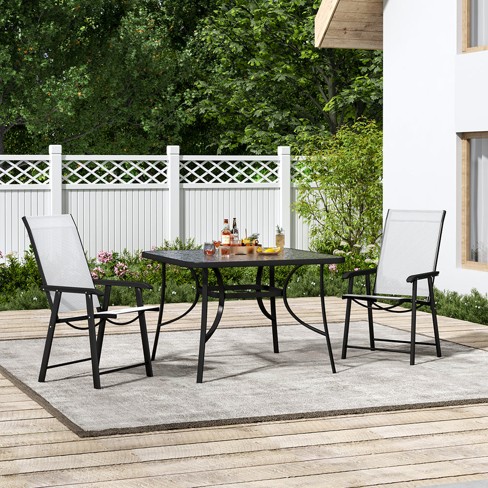 3.4’ x 3.4’ Patio Rectangle Garden Coffee Dining Table with the Umbrella Hole