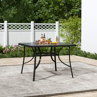 3.4’ x 3.4’ Patio Rectangle Garden Coffee Dining Table with the Umbrella Hole