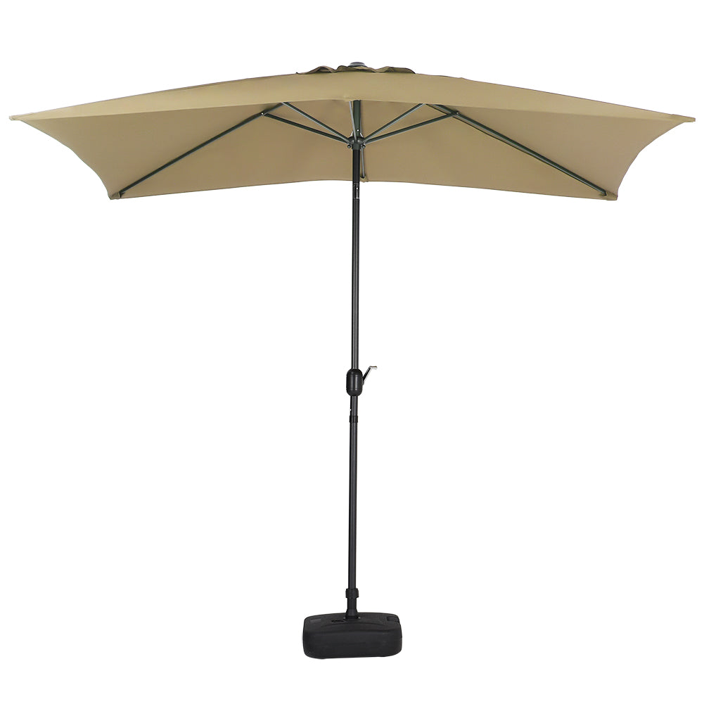 Khaki Garden Tilt Market Rectangular Parasol Umbrella