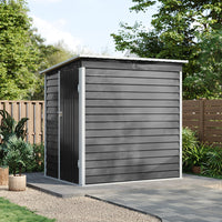 4x6ft Pent Roof Metal Garden Storage Shed with Lockable Door