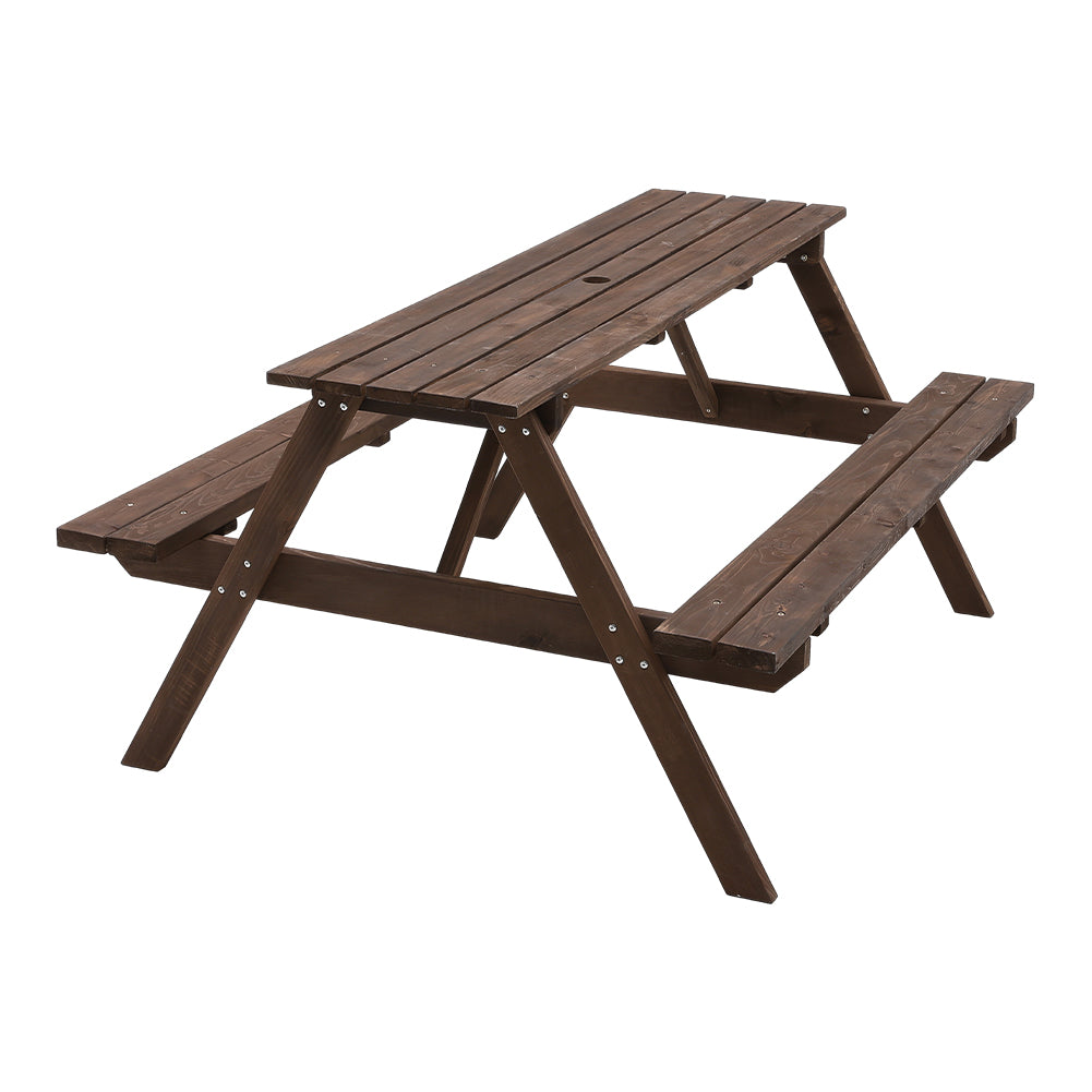 Solid Wood Rectangle Camping Table and Bench Sets
