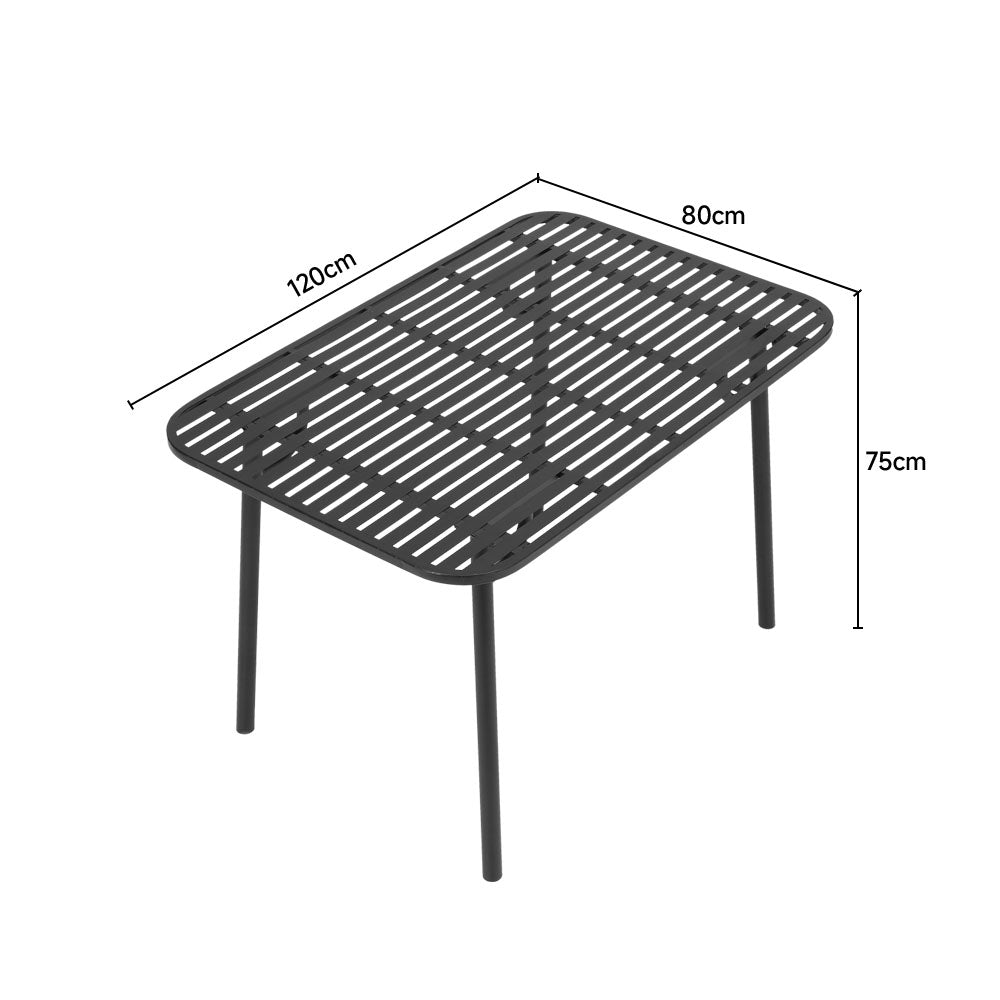Black Wrought Iron Garden Patio Metal Table