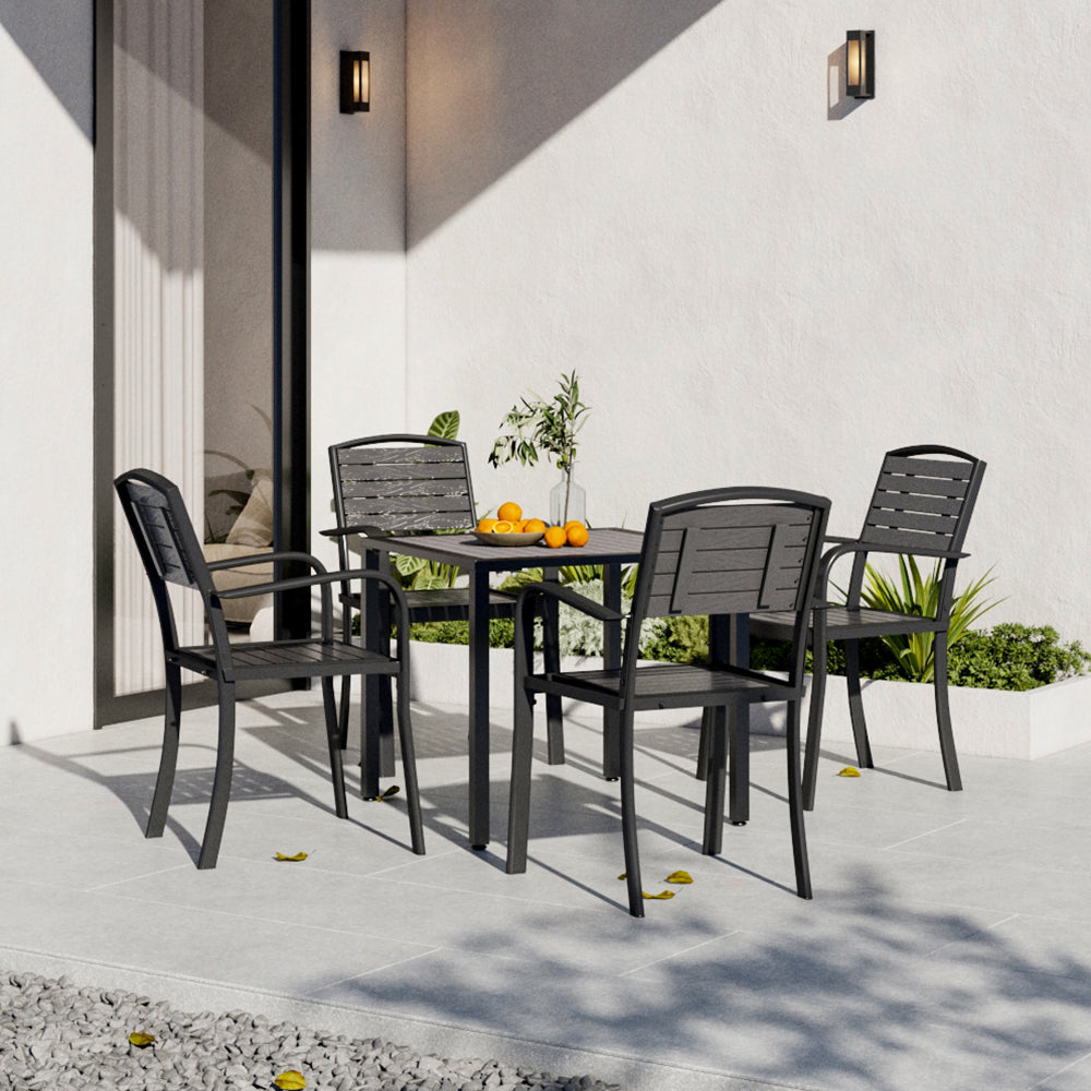 Garden Rectangular Patio Table with Parasol Hole