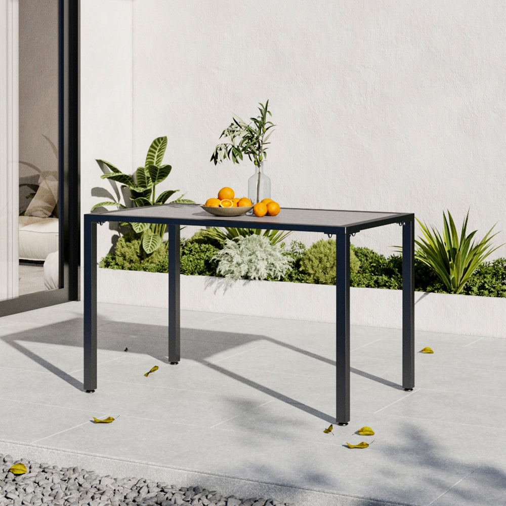 Garden Rectangular Patio Table with Parasol Hole