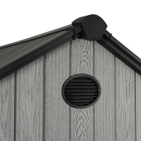 6ft Grey Wood Grain Tool Shed with Apex Roof & Lockable Door