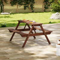 Solid Wood Rectangle Camping Table and Bench Sets