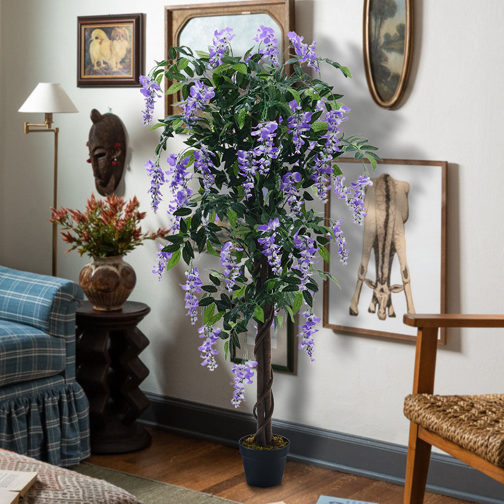 150CM Height Artificial Realistic Blossom Tree Bean Flower with Pot