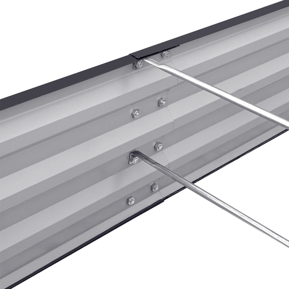 Side interior view of charcoal black L-shaped garden raised bed – strong construction for efficient planting