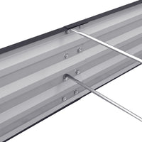 Side interior view of charcoal black L-shaped garden raised bed – strong construction for efficient planting