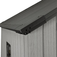 6ft Grey Wood Grain Tool Shed with Apex Roof & Lockable Door