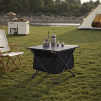 Camping Table Foldable Aluminium Roll Up Top Portable Outdoor Use