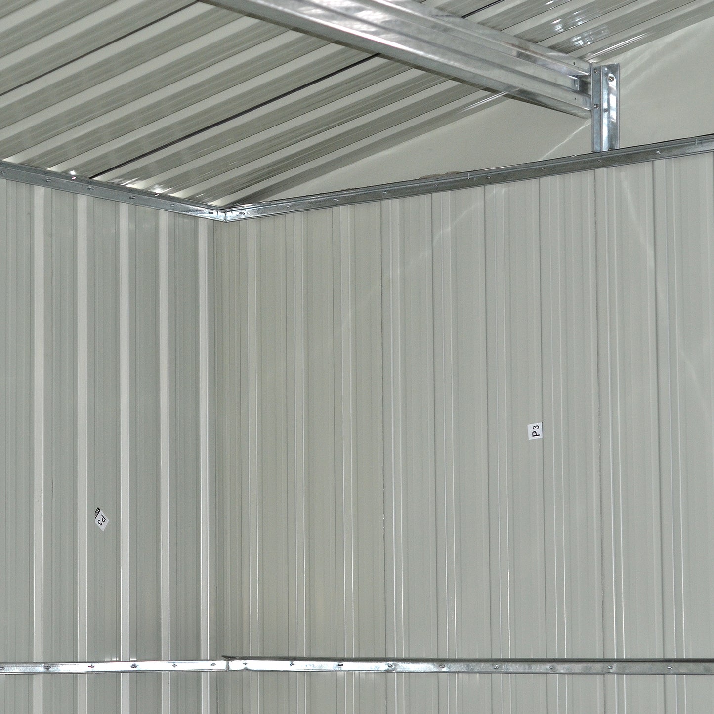 12x10ft Large Metal Garden Shed with Apex Roof & Sliding Doors