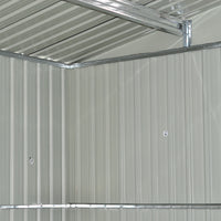 12x10ft Large Metal Garden Shed with Apex Roof & Sliding Doors