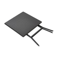 Square Rattan Folding Camping Table for Outdoor and Patio Use