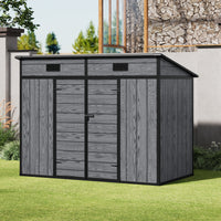 6/7x4ft Garden Storage Shed with Window Double Doors and Floor