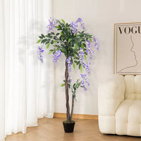 120CM Height Artificial Plants Violet Flowers Tree with Pot
