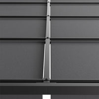 Dark Black Outdoor Retractable Steel Pergola with Canopy