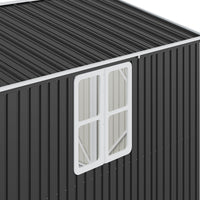 10ft Metal Garden Storage Shed with Apex Roof & Double Doors