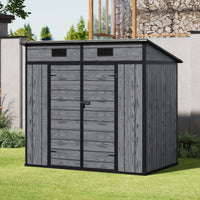 6/7x4ft Garden Storage Shed with Window Double Doors and Floor