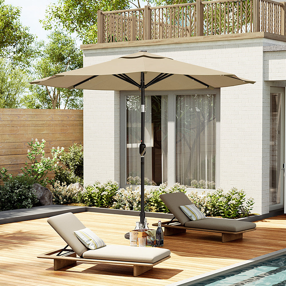 3M Octagon Garden Parasol Umbrella With LED