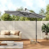3M Garden Octagon Cantilever Parasol Umbrella with LED
