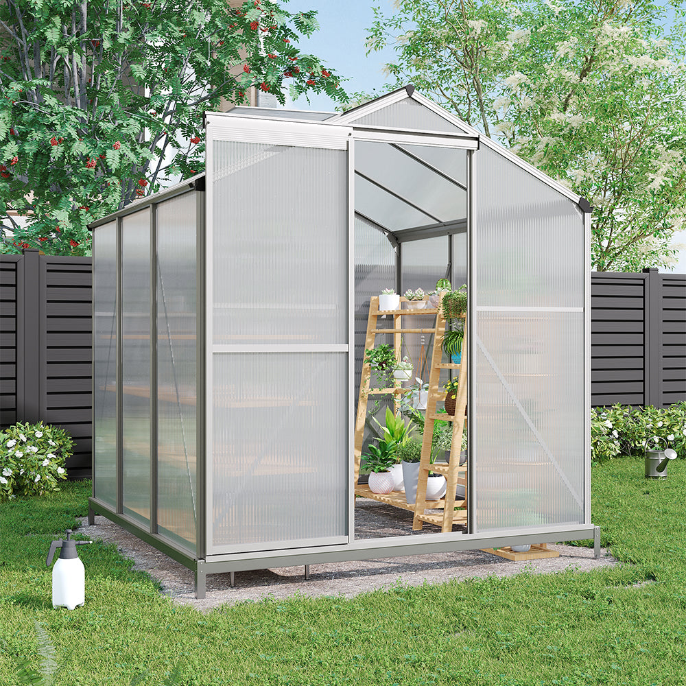 6' Aluminum Framed Greenhouse with Vent Silver