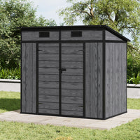 6/7x4ft Garden Storage Shed with Window Double Doors and Floor