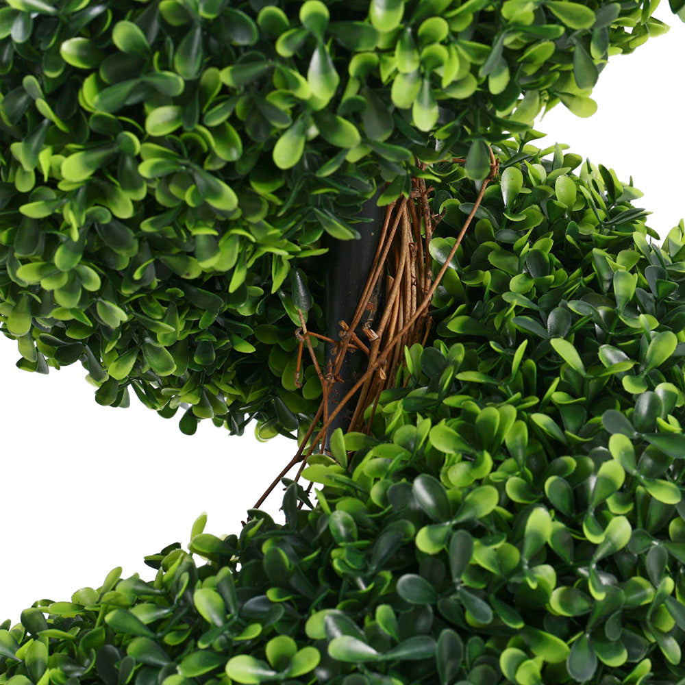 2 Pack Artificial Topiary Spiral Boxwood Tree Fake Plant