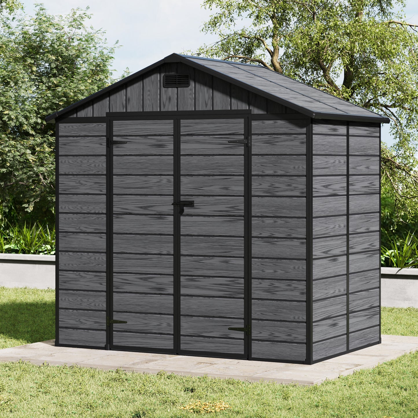 Double Doors Waterproof Garden Storage Tool Shed with Window