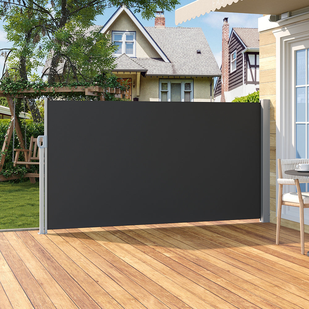 Grey Outdoor Retractable UV-Resistant Privacy Side Awning