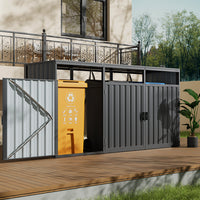 5/8x3ft Dark Grey Garden Metal Bin Storage Shed