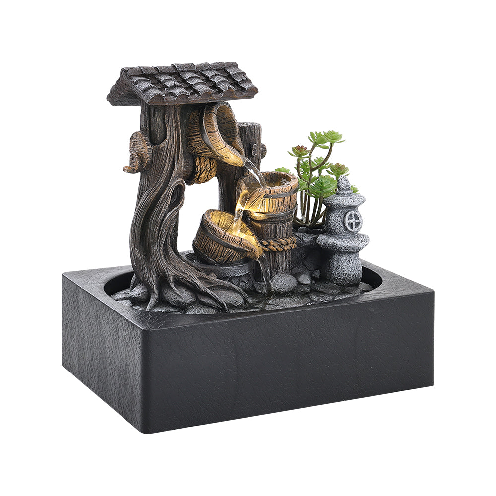 Tabletop Fountain Relaxation Water Feature with LED Light