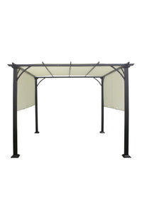 9.8' Outdoor Patio Pergola with Retractable Canopy