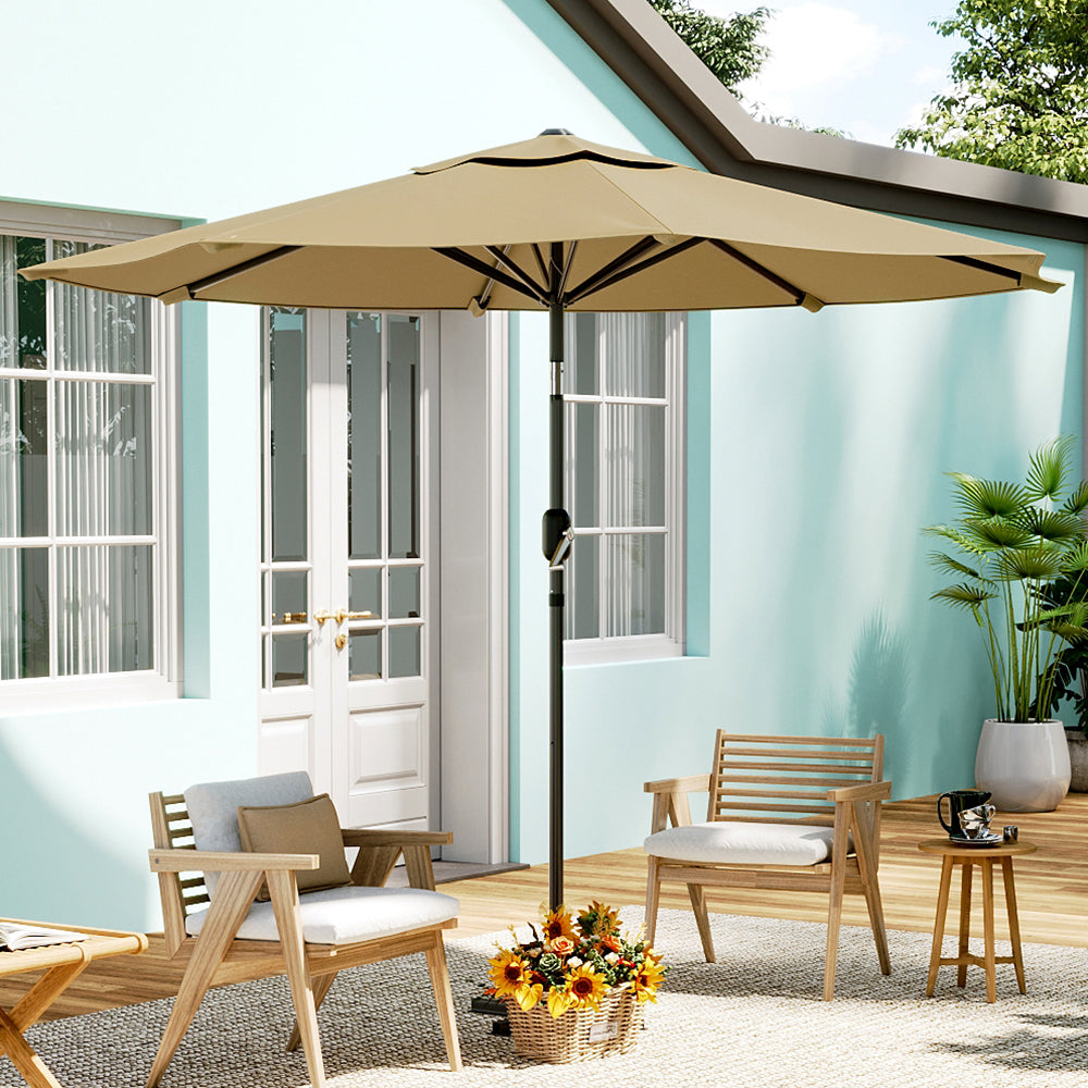 3M Garden Sunshade Tilt Parasol Umbrella with Crank