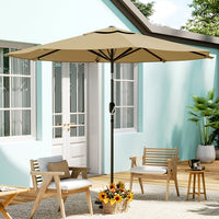 3M Garden Sunshade Tilt Parasol Umbrella with Crank