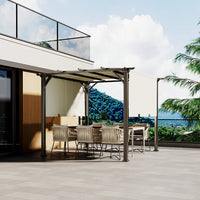 9.8' Outdoor Patio Pergola with Retractable Canopy